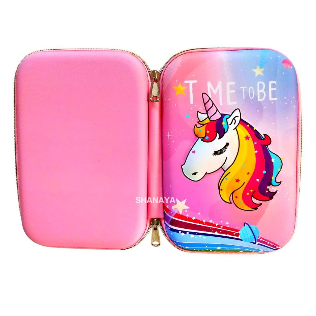 SHANAYA 3D Unicorn Rainbow Pencil Pouch Pencil Case Pencil Box (Random Color)