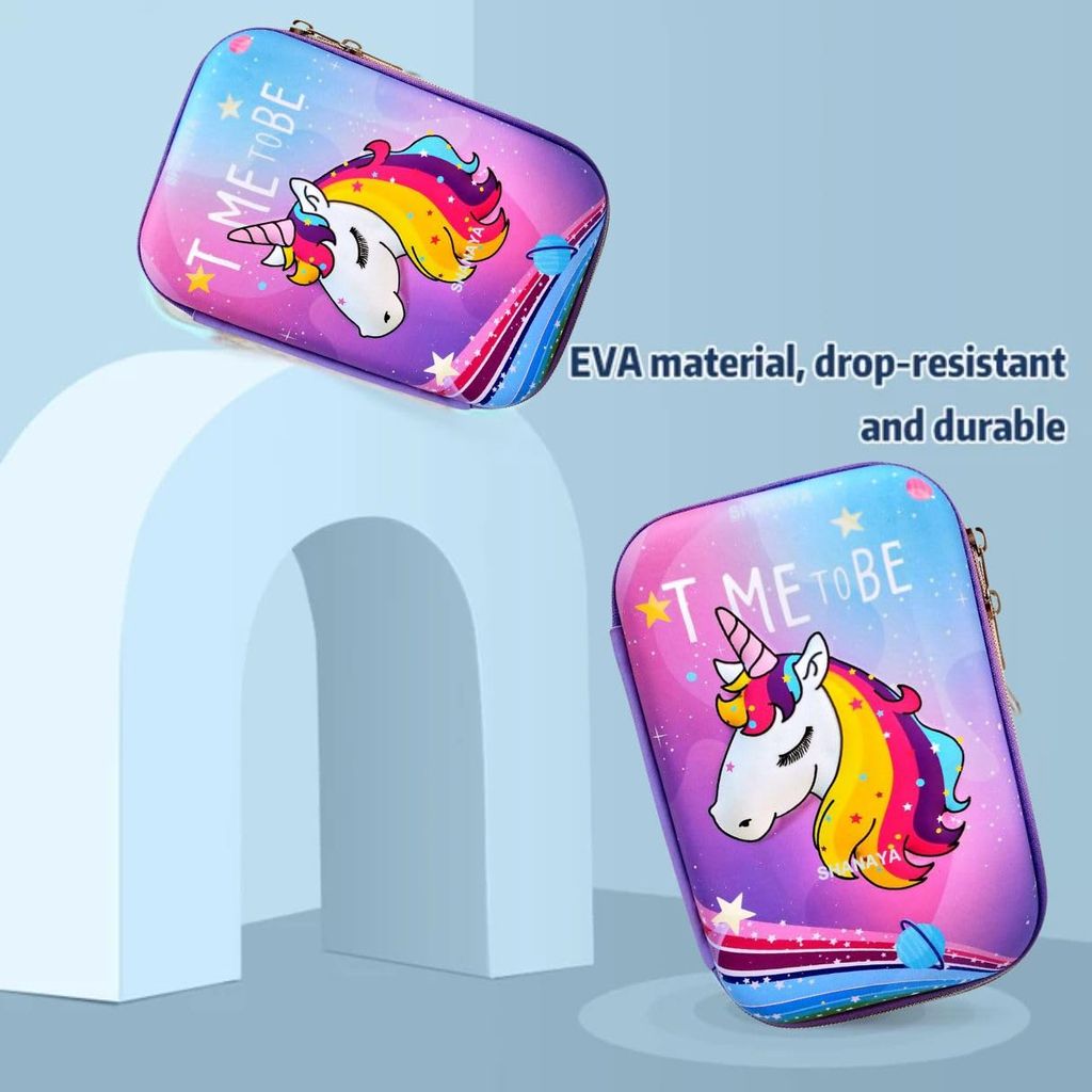 SHANAYA 3D Unicorn Rainbow Pencil Pouch Pencil Case Pencil Box (Random Color)