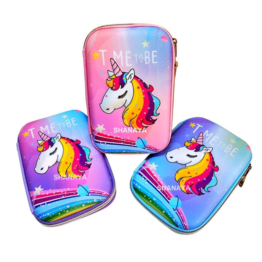 SHANAYA 3D Unicorn Rainbow Pencil Pouch Pencil Case Pencil Box (Random Color)