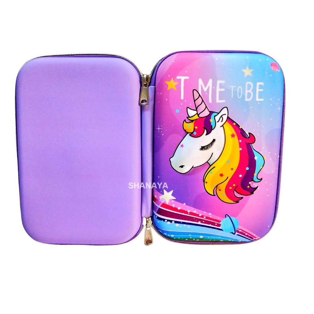 SHANAYA 3D Unicorn Rainbow Pencil Pouch Pencil Case Pencil Box (Random Color)