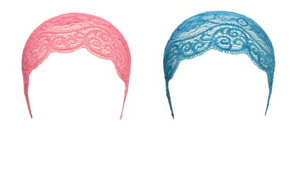 Girls and Womens Hijab Cap Hijab Headband, Under Hijab Scarf Pink and Light Blue Naqab Head Scarf (2 pcs)