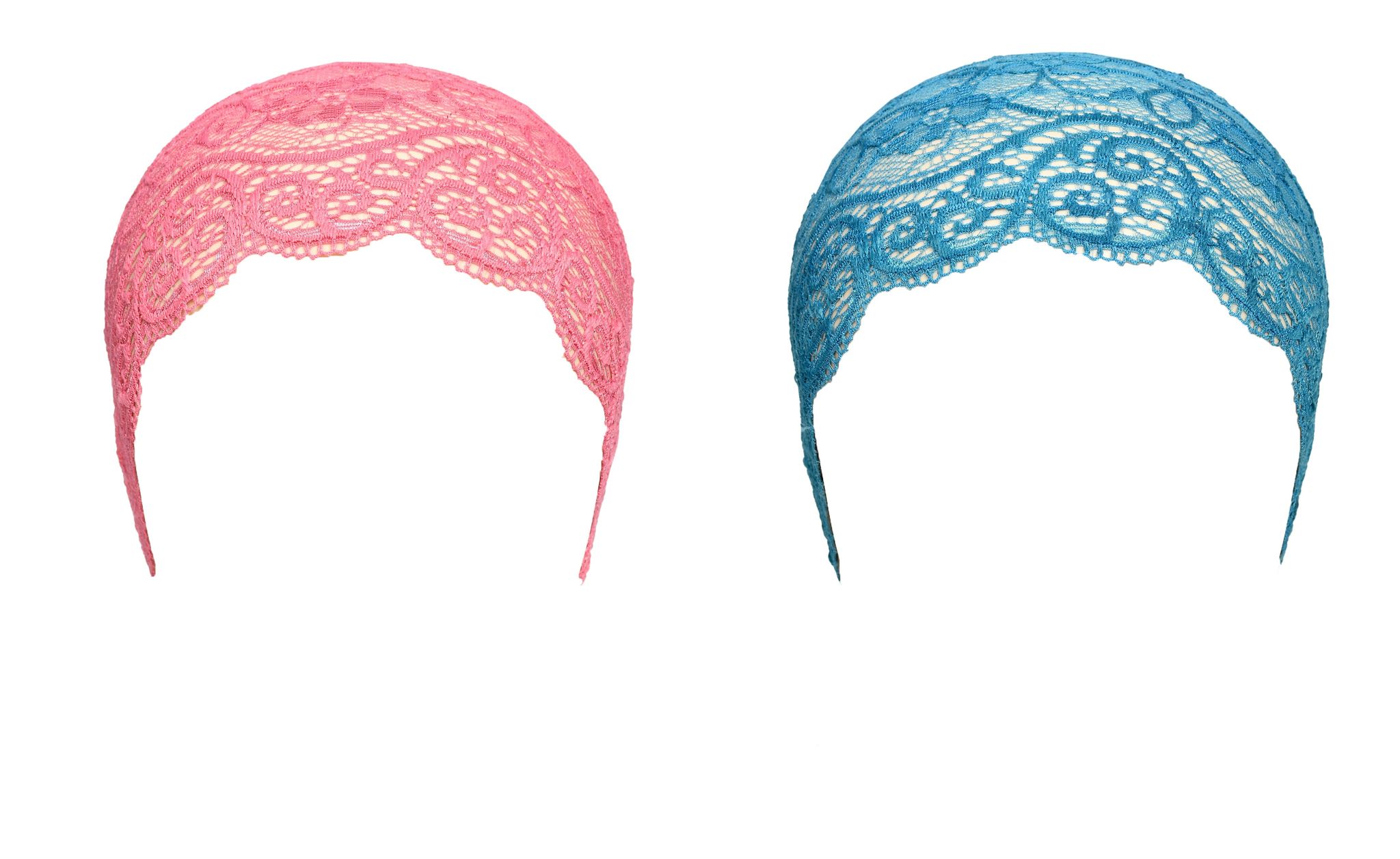 Girls and Womens Hijab Cap Hijab Headband, Under Hijab Scarf Pink and Light Blue Naqab Head Scarf (2 pcs)