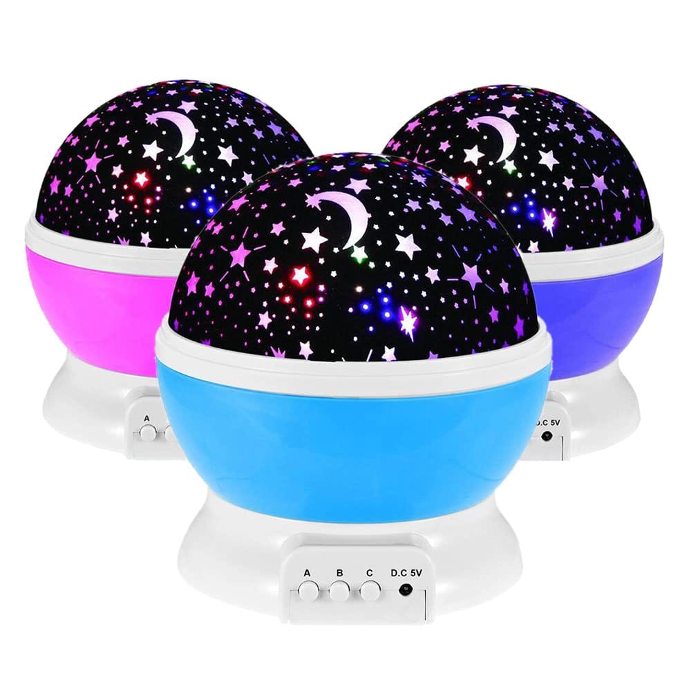 SHANAYA Kids Night Light, Night Light Ceiling Projector 360 Degree Rotating Star and Moon Light Projector with 8 Color Light Change for Kid Baby Girls Boys with USB Wire - Multicolor - Toys and Games | Buy online on ZillyBuy