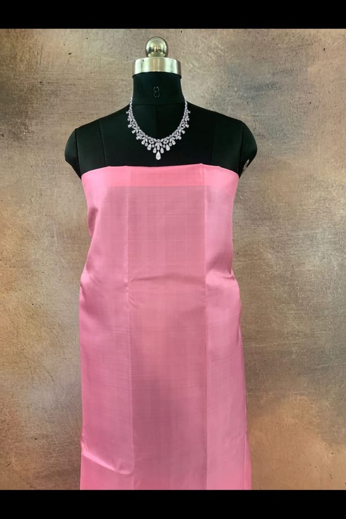 NVHSFBP24-Rose pink Handloom Silk Fabric 2 Meters - Unstitched Fabrics | Buy online on ZillyBuy