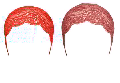 Girls and Womens Hijab Cap Hijab Headband, Under Hijab Scarf Red and Light Maroon Naqab Head Scarf (2 pcs)