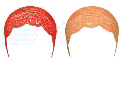 Girls and Womens Hijab Cap Hijab Headband, Under Hijab Scarf Red and Orange Naqab Head Scarf (2 pcs)
