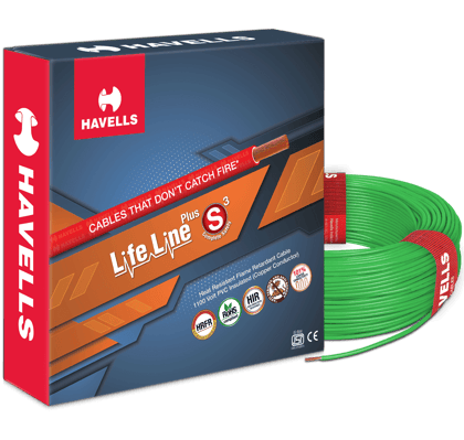 HAVELLS LIFE LINE PLUS S3 HRFR CABLES .75MM 90MTR LENGTH COPPER WIRE