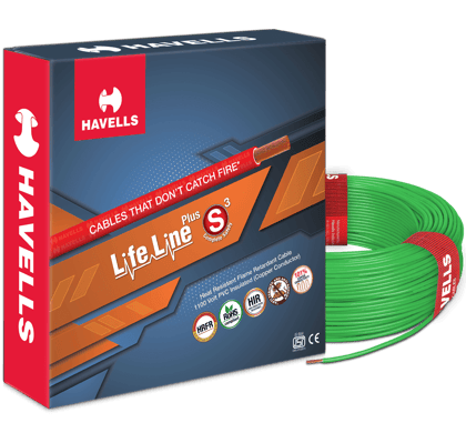 HAVELLS LIFE LINE PLUS S3 HRFR CABLES .75MM 90MTR LENGTH COPPER WIRE (100% ORIGINAL)