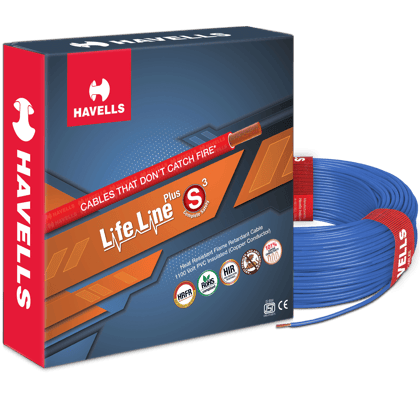 HAVELLS LIFE LINE PLUS S3 HRFR CABLES 1.0MM 90MTR LENGTH COPPER WIRE