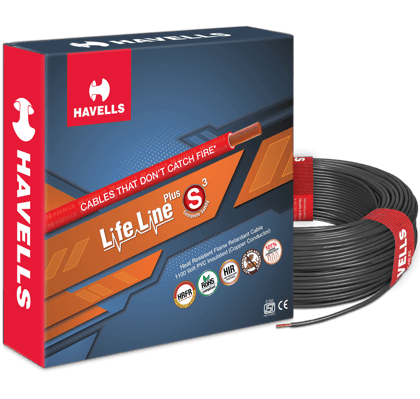 HAVELLS LIFE LINE PLUS S3 HRFR CABLES 1.5MM 90MTR LENGTH COPPER WIRE