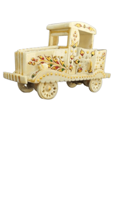 Jakir Husain Bone Decorative Car with Ambuz Painting 5 Inch