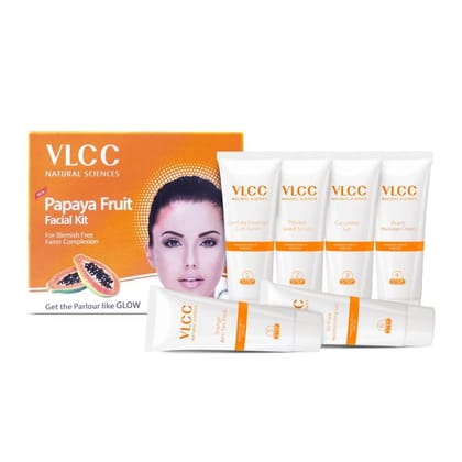 VLCC Papaya Fruit Facial kit for Blemish Free & Fairer Complexion (60gm)