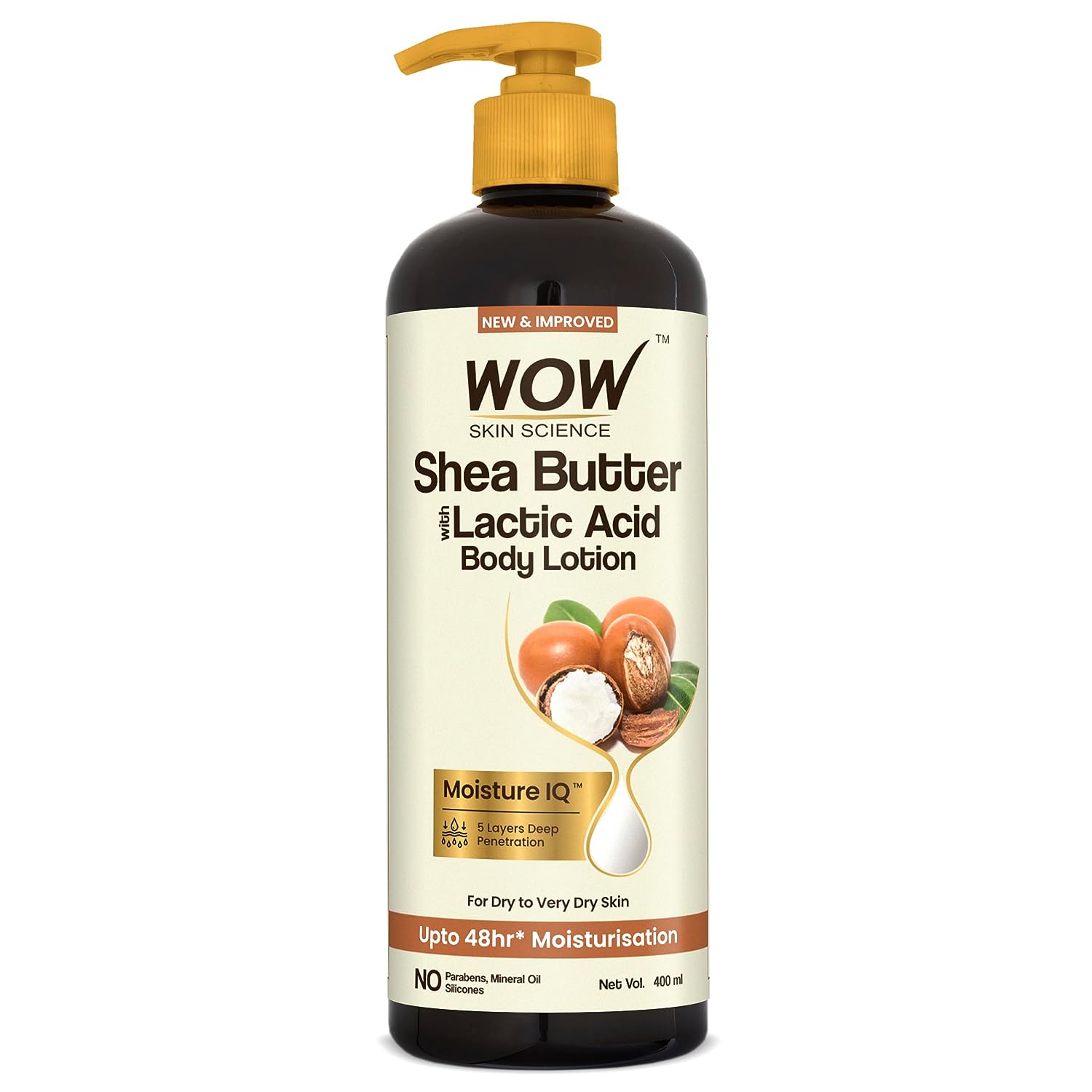 WOW Skin Science Shea Butter and Cocoa Butter Moisturizing Body Lotion, Deep Hydration, 400ml