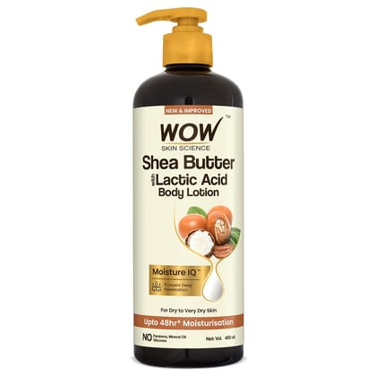 WOW Skin Science Shea Butter and Cocoa Butter Moisturizing Body Lotion, Deep Hydration, 400ml
