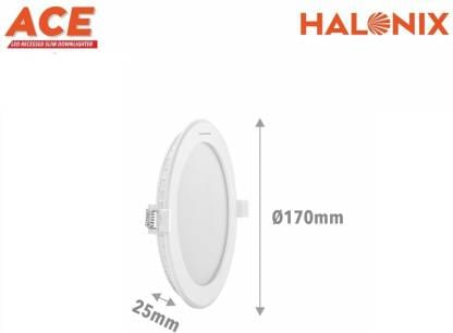 HALONIX Ace 12-watt Round Led recessed slim downlighter 3000K Yellow light Pack 2 Recessed Ceiling Lamp