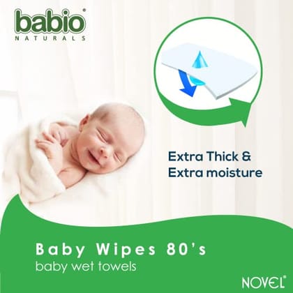 NOVEL Baby Wet Wipes/Pack With Lid (Pack of 3-80 sheet)