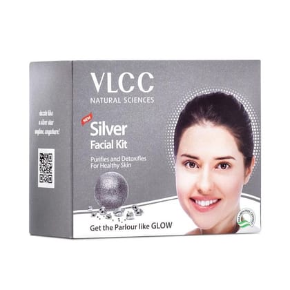 VLCC Natural Sciences Silver Facial Kit Purifies and Detoxifies for Healthy Skin (60gm)