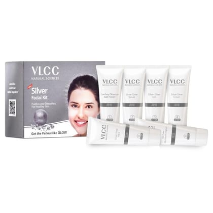 VLCC Natural Sciences Silver Facial Kit Purifies and Detoxifies for Healthy Skin (60gm)