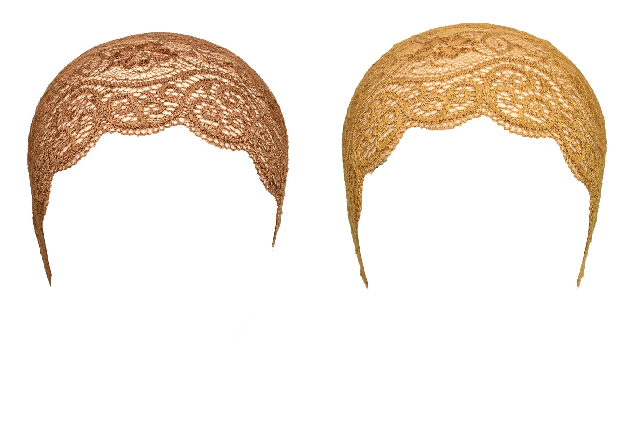 Girls and Womens Hijab Cap Hijab Headband, Under Hijab Scarf Tawny and Golden Naqab Head Scarf (2 pcs)