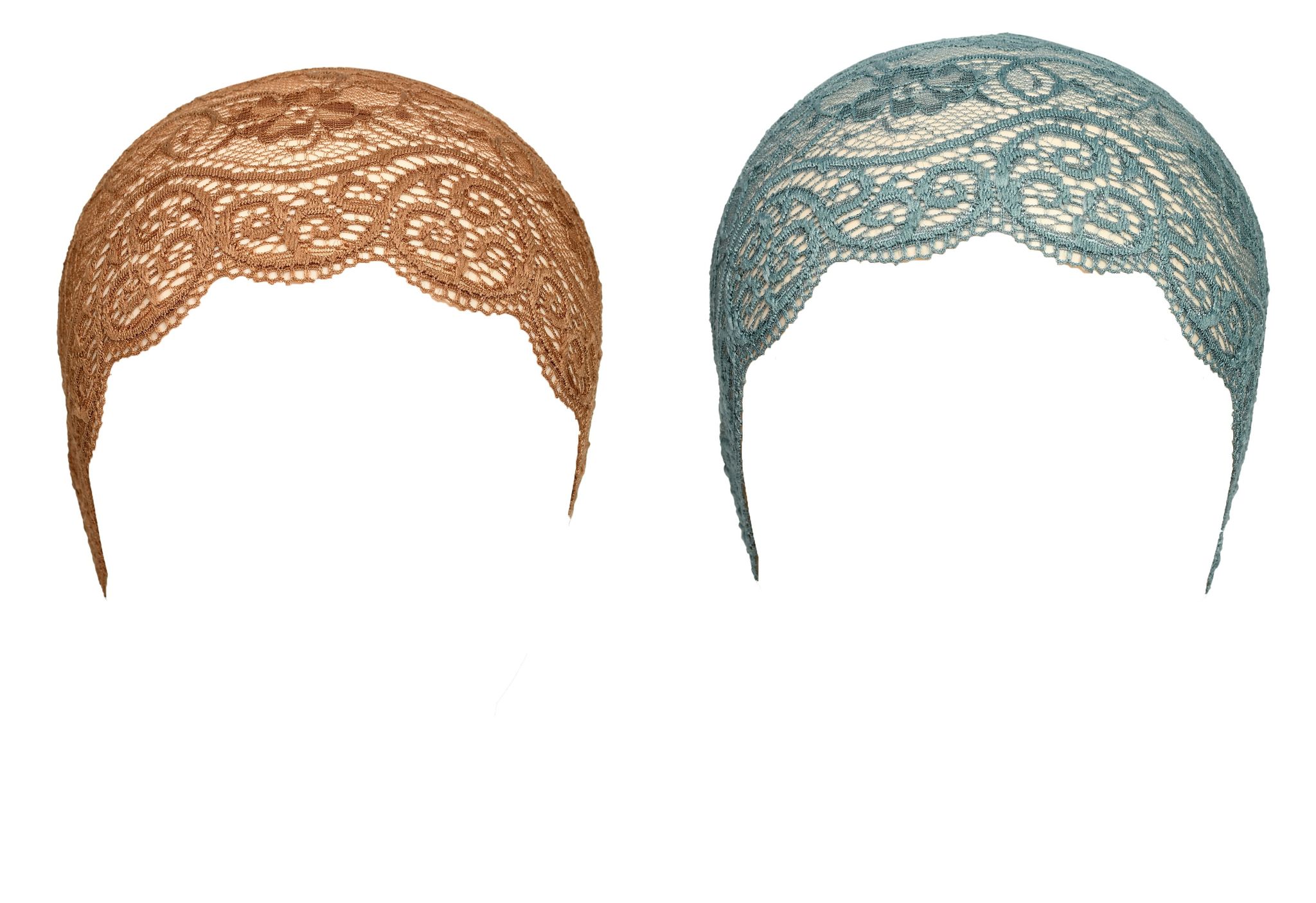 Girls and Womens Hijab Cap Hijab Headband, Under Hijab Scarf Tawny and Grey Naqab Head Scarf (2 pcs)