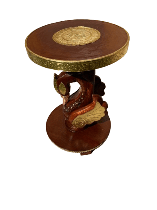 Handicraft Table, Furniture Duck Table Coffee Table Nightstand Table,Bedside Table, Handmade Round Table (Mango Wood)