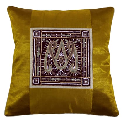 Garvi Gurjari (A Gujarat Govt Enterprise Hand Embroidered Mashru Cushion Cover(GGCMCV03)