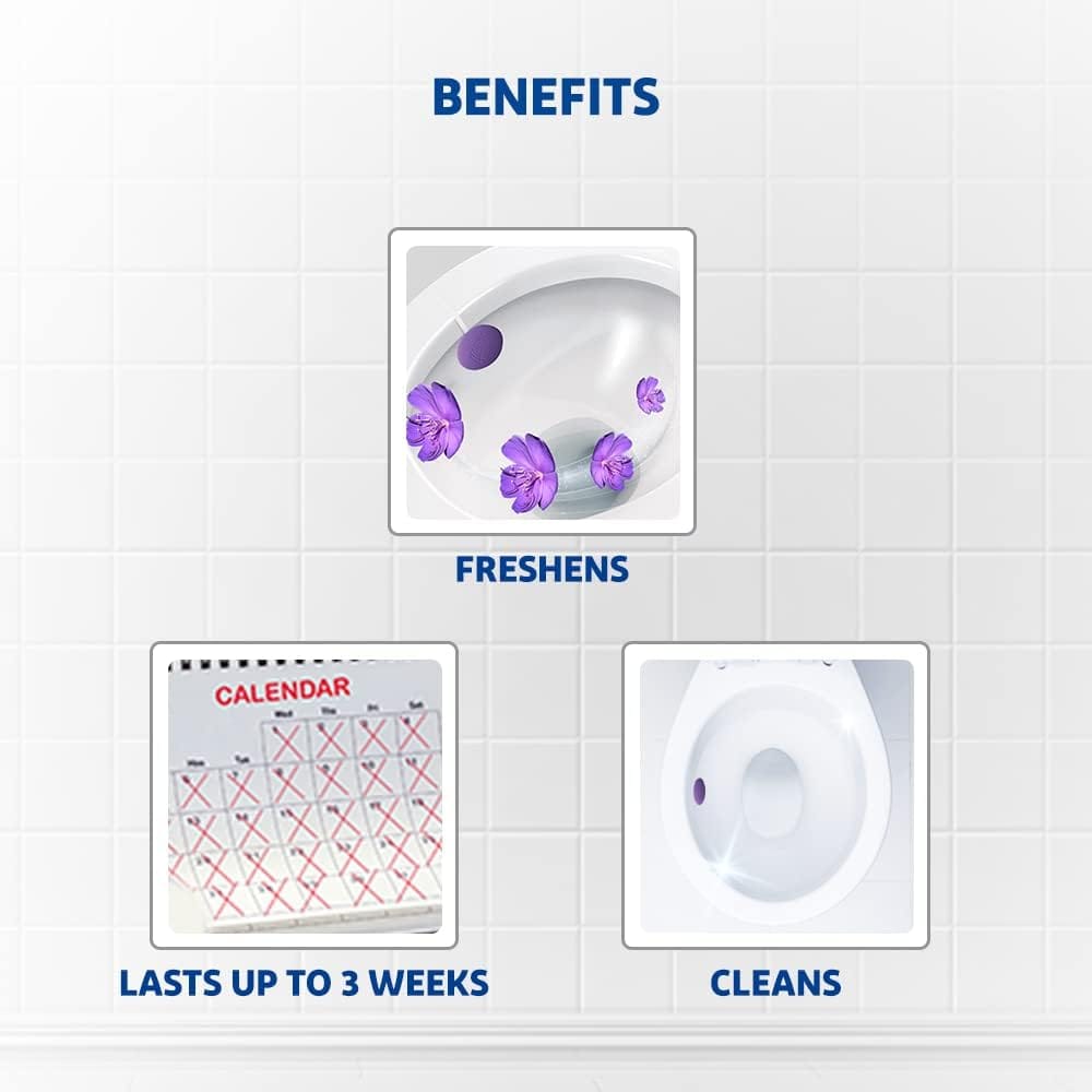 Harpic Hygienic Toilet Cleaner Rim Block, Lavender - 26 g (Pack of 3) | India's # 1 Toilet Cleaner