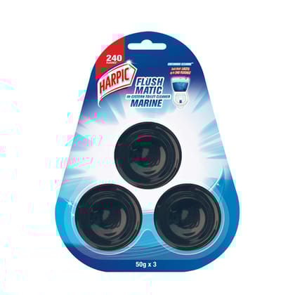 Harpic 150 gm - Marine, Flushmatic In-Cistern Toilet Cleaner Blocks | Toilet Flush Cleaner Balls