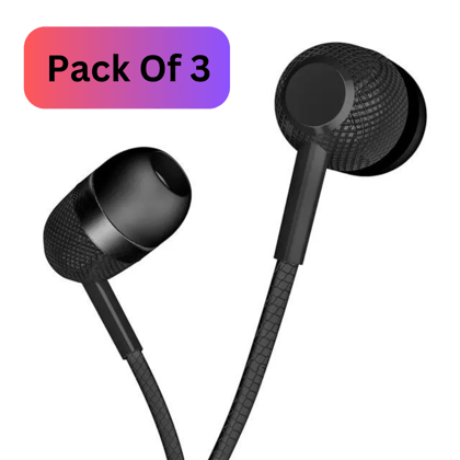 Asmitask Strong BASS Bluetooth Wired Earphone (In-Ear) Pack of 3