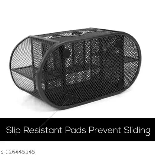 Home Brilliant Mesh Desk Organizer, Office Storage Supplies Drawer Organizers Holder Stationery with 8 Compartments and 1 Drawer Mesh Metal Pen Holder Stationery