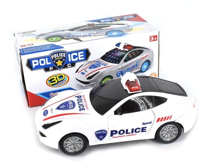 Kids Bump and Go 3D Lights Police Car with Sound and Wheels with Light (Police Car)