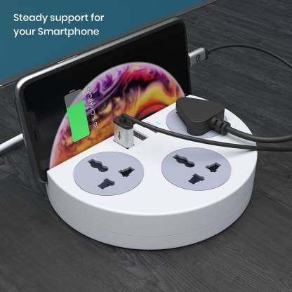 Portronics Power Plate 5 1500W 3USB + 3 Socket Extension Boards (White, 1.5 m, With USB Port)