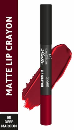 Buy 1 Get 1 Free! Half N' Half Crayon Lipstick 05-Deep Maroon (Matte)