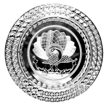 Omkar by R3 Inc. Royal Gift Plate/Tray for Gifts Hampers | Designer Shagun Plate | Wedding Tray for gift/fruit Packing (Pack of 2) Multicolor Silver (Jumbo)