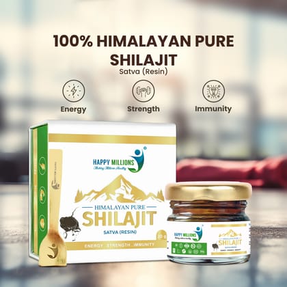 Happy Millions Himalayan Pure Shilajit Satva(Resin) 20g and 100% Ayurvedic || Pack of 1