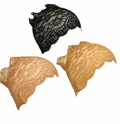Girls and Womens Hijab Cap Hijab Headband, Under Hijab Scarf Black Copper Brown and Golden Naqab Head Scarf (3 pcs)