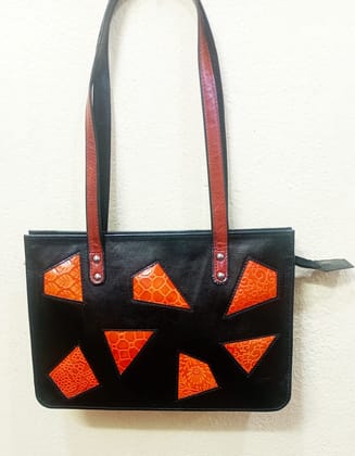 Seven stone leather shoulder bag