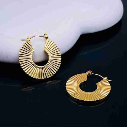 Evordlss Brass Gold Plated Earrings Stud Shining (Pack of 2)