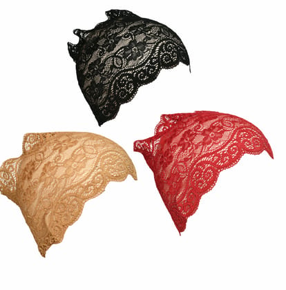 Girls and Womens Hijab Cap Hijab Headband, Under Hijab Scarf Black Copper Brown and Dark Red Naqab Head Scarf (3 pcs)