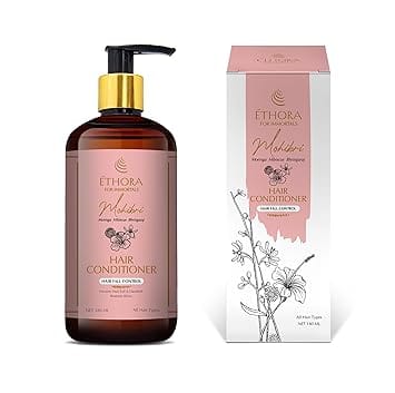 ETHORA Mohibri Natural Hair Conditioner for Bouncy, Shiny and Healthy Hair, Prevents Hair Fall, Natural with Bhringraj, Moringa & Hibiscus, Suitable for Dry & Frizzy Hair, Sulphate & Paraben Free,180ml