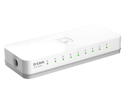 D-Link 8 Port 10/100Mbps Fast Ethernet Switch | Desktop Ethernet Splitter | Ethernet Network Hub | Plug and Play | Fanless Quiet | Desktop Design | Green Technology | Unmanaged