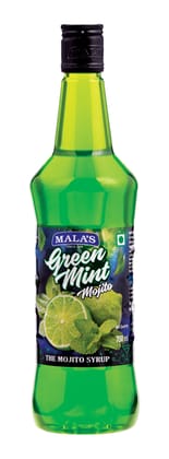Mala's Green Mint Mojito Cordial Syrup 750 ml for Mocktail & Cocktail