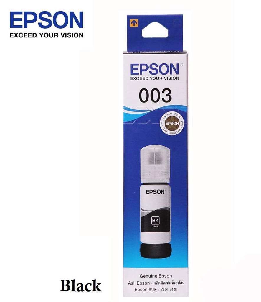 Epson 003 Black Ink Bottle 65 ml for EcoTank L1100 series / L1200 series / L3100 series / L3200 series / L5100 series / 5200 series printer