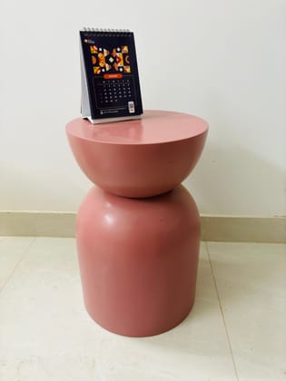 Round wooden side table beautiful pink colour 46cm