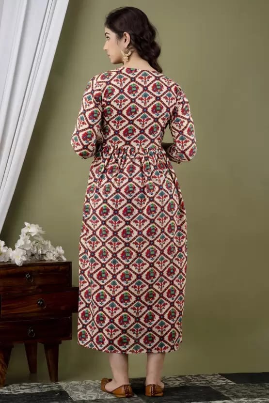 PALANI-HUB Women Maternity/Nursing Nighty (Cream)