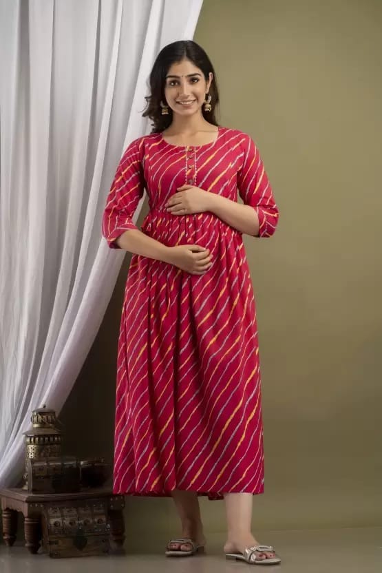 PALANI-HUB Women Maternity/Nursing Nighty (Red)