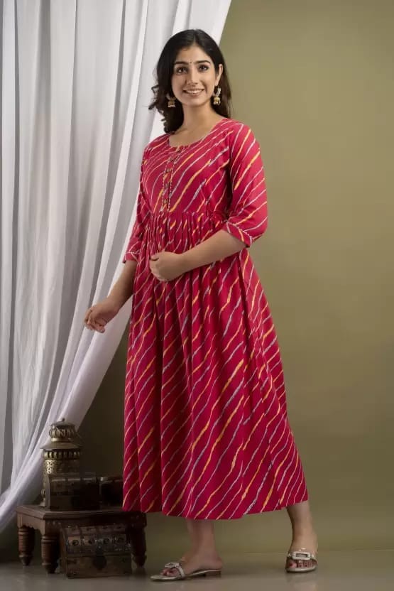 PALANI-HUB Women Maternity/Nursing Nighty (Red)