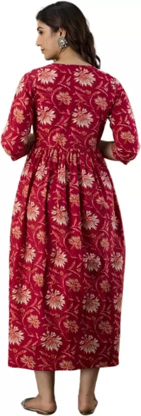 PALANI-HUB Women Maternity/Nursing Nighty (Maroon)