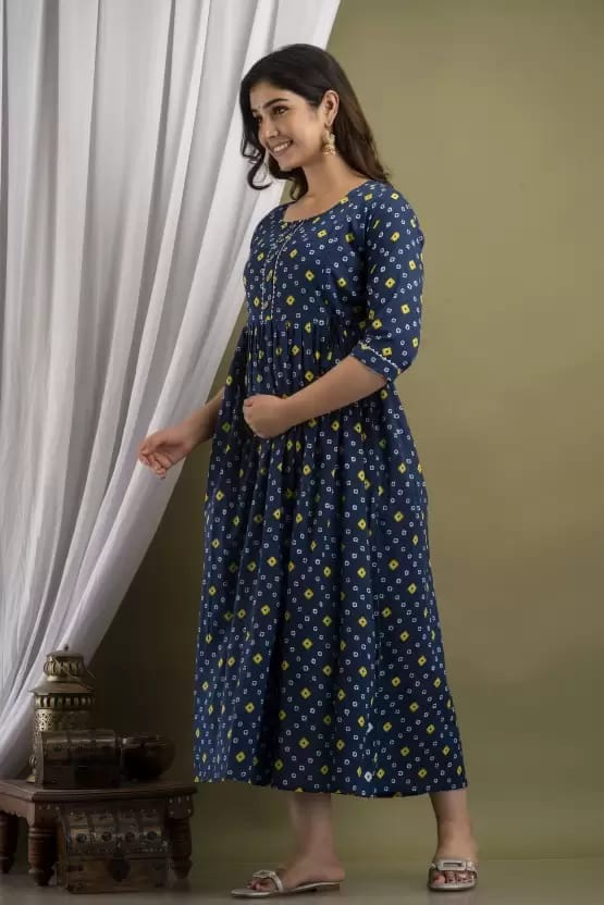 PALANI-HUB Women Maternity/Nursing Nighty (Blue)