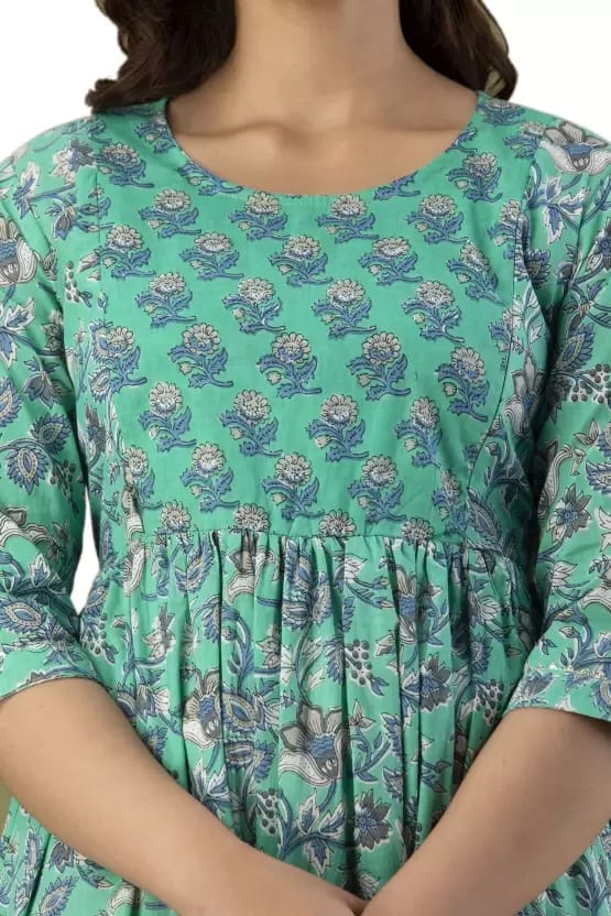 PALANI-HUB Women Maternity/Nursing Nighty (Light Green)